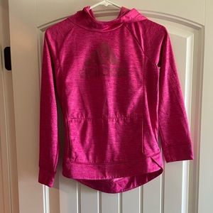 Adidas Pink Fleece Hoodie (Kids Size LG/14)